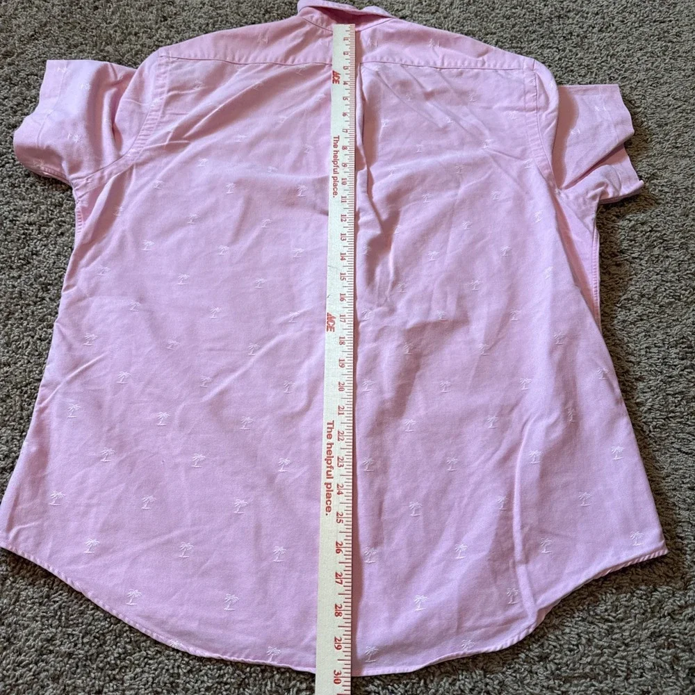 Polo Ralph Lauren Shirt Mens Large Pink Button Down Aloha Palm Tree Embroidered